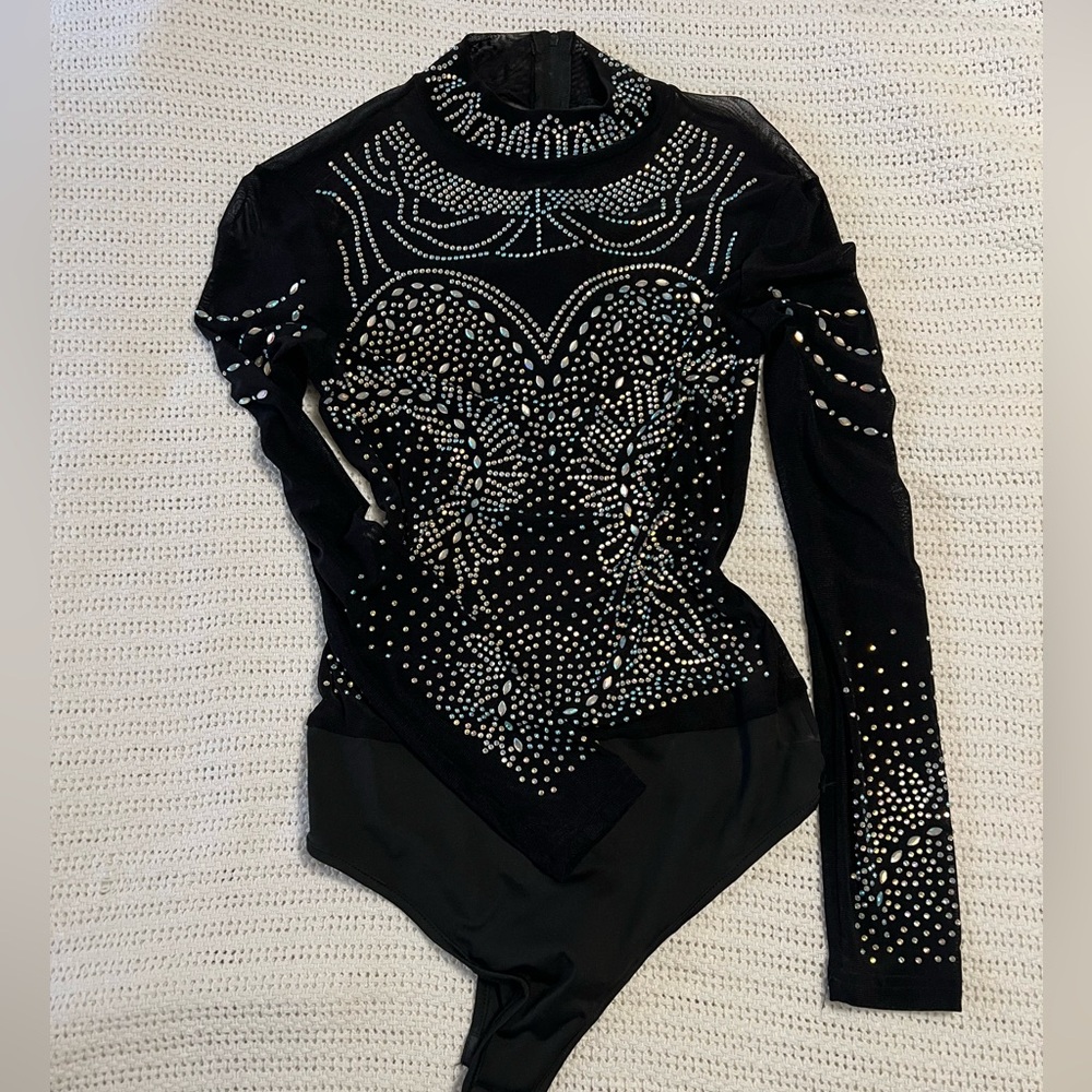 Bedazzled Black Bodysuit